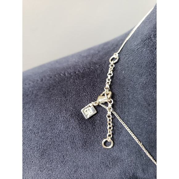 Women's Gold Necklace with White Round Stone Beads and Lobster Clasp Lock - Picture 6 of 6